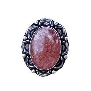 Strawberry quartz gemstone ring